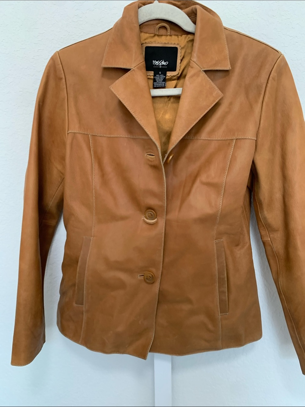 Vintage Messino Tailored Tan Leather Jacket - Picture 4 of 8